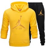 New Men  Hoodies Suit Fleece Warm Jordan 23 Tracksuit Men Sweatshirt Suit Hoodie+Sweat pants Jogging Homme Hooded Tracksuit XXL