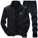 Tracksuits Men Polyester Sweatshirt Sporting Fleece 2019 Gyms Spring Jacket + Pants Casual Men's Track Suit Sportswear Fitness